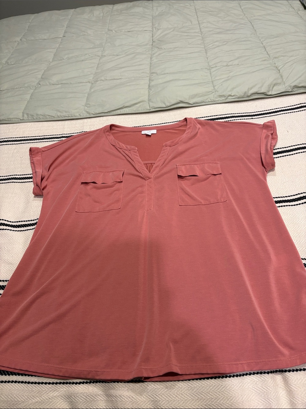 J. Jill Dusty Rose V-Neck Pocket Tunic